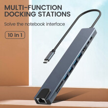 10 in 1 USB C Dockingstation HUB Type Splitter Naar -Compatibele Adapter PD100W