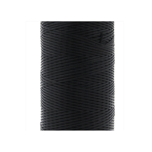 Guzon DIY Hand Work Waxed Lacing Tape Flat Leather Thread  260m Spool Black 2