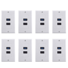 1x 2-portowy + USB 3.0 żeński przedłużacz gniazda ściennego