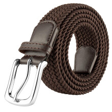 JUKMO Elastický Pletený Pásek, Stretch Woven Pásek v Dárkovém Boxu (Káva, Střední)