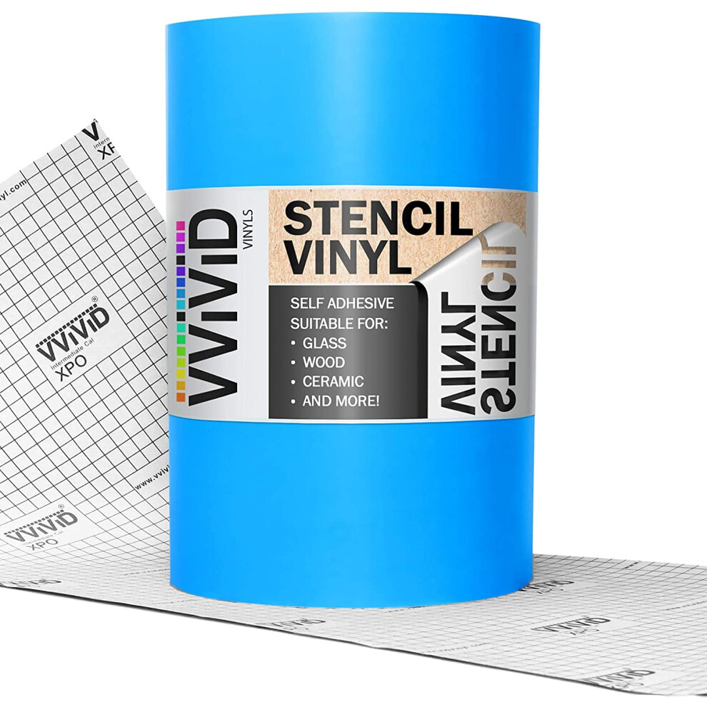 VViViD Blue Low-Tack Adhesive Vinyl Stencil Masking Film Roll (24in x 28ft)