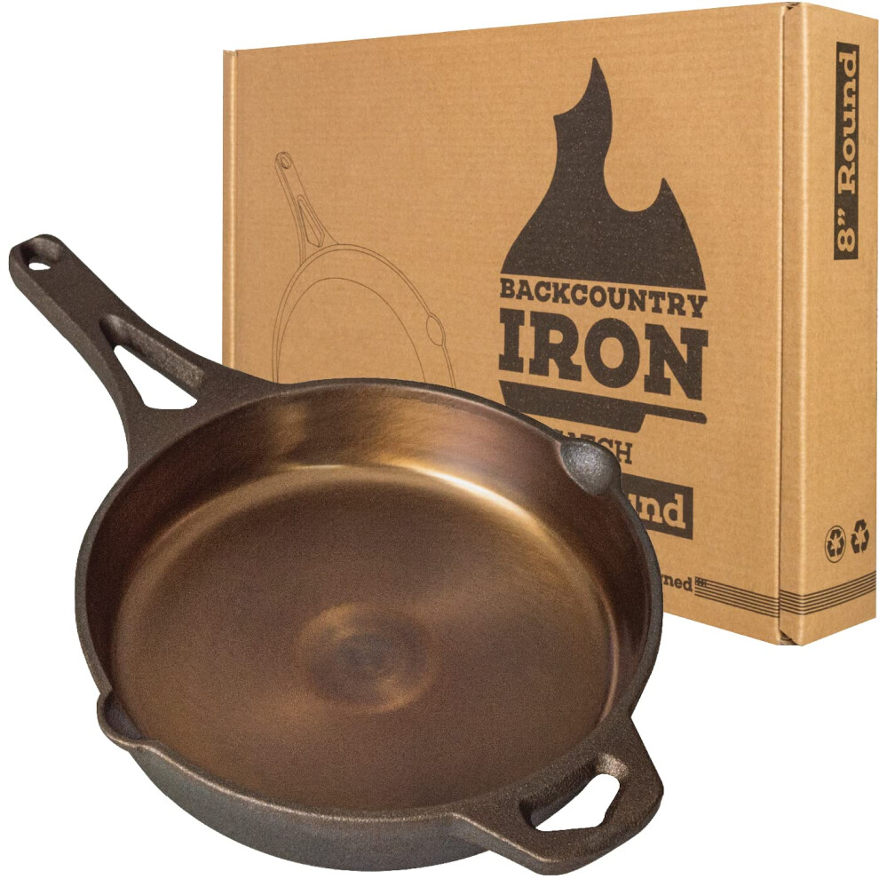 Backcountry Iron 8 Inch Smooth Wasatch Pre-Seasoned Round Cast Iron Skillet-image-OPC-PGG798B-NEW