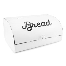Auldhome hvid br?dboks; Farmhouse Vintage emalje bordplade br?dbakke