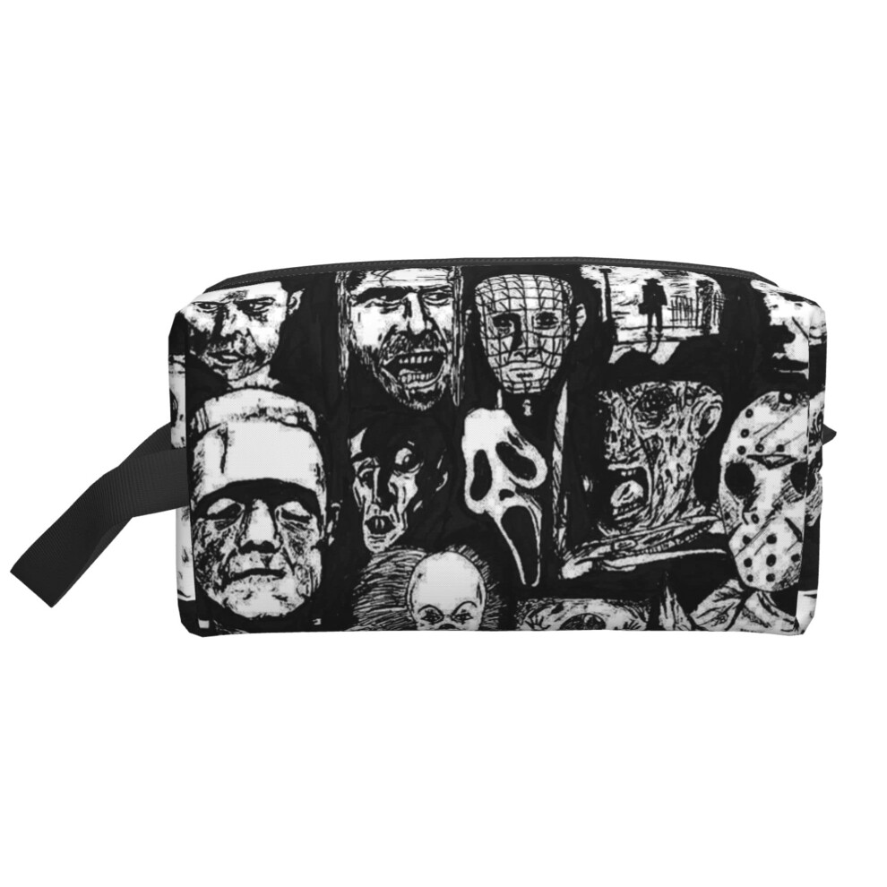 Women's Cosmetic Bags Horror Icons Makeup Pouch Travel Toiletry Storage Bag, Black - Image 2