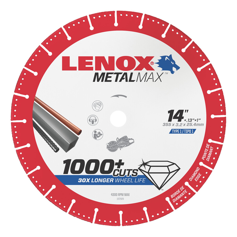 Lenox Tools 1972932 Metalmax Diamond Edge Cutoff Ruota 14" X 1"