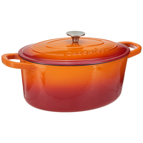 Crock-Pot Χυτοσίδηρος οβάλ φούρνος από σμάλτο, 7 λίτρων, Sunset Orange