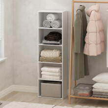 Furinno Reed Organizzazione di abbigliamento e armadio aperto a 5 livelli.