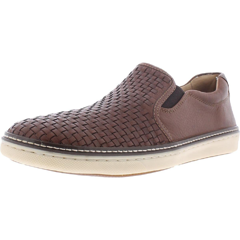 Johnston & Murphy Men's McGuffey Woven Slip On Tan Full Grain Leather 8 M US