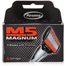 M5 Magnum barberblade med trimmer 4 t?ller genopfyldningsblade (2 pakke)