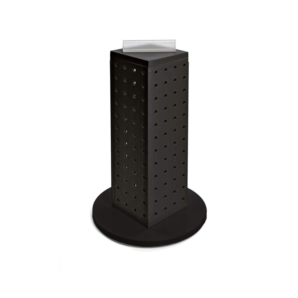 Pr   sentoir de comptoir pivotant     4 c   t   s Azar 700220-BLK, panneau perfor   , couleur noire unie