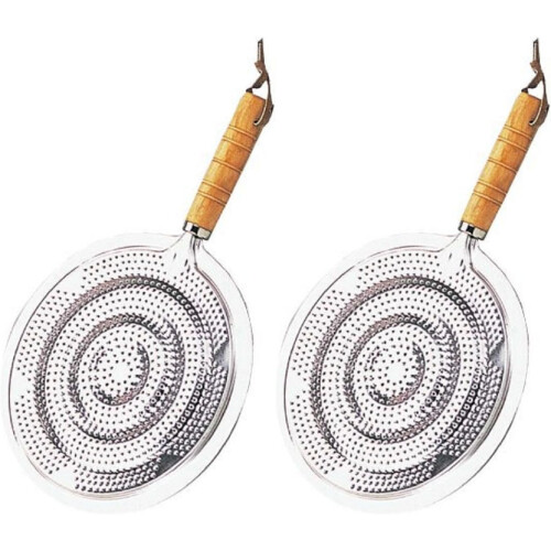 2 Simmer Ring Flame Heat Diffuser with Wooden Handle 2 Pack with Hanging Loop