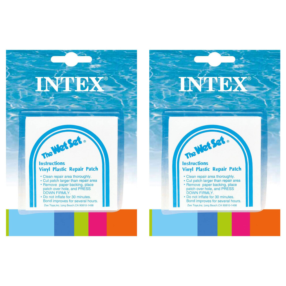 Intex Wet Set Adhesive Vinyl Plastic Swimming Pool Tube Repair Patch 12 Pack