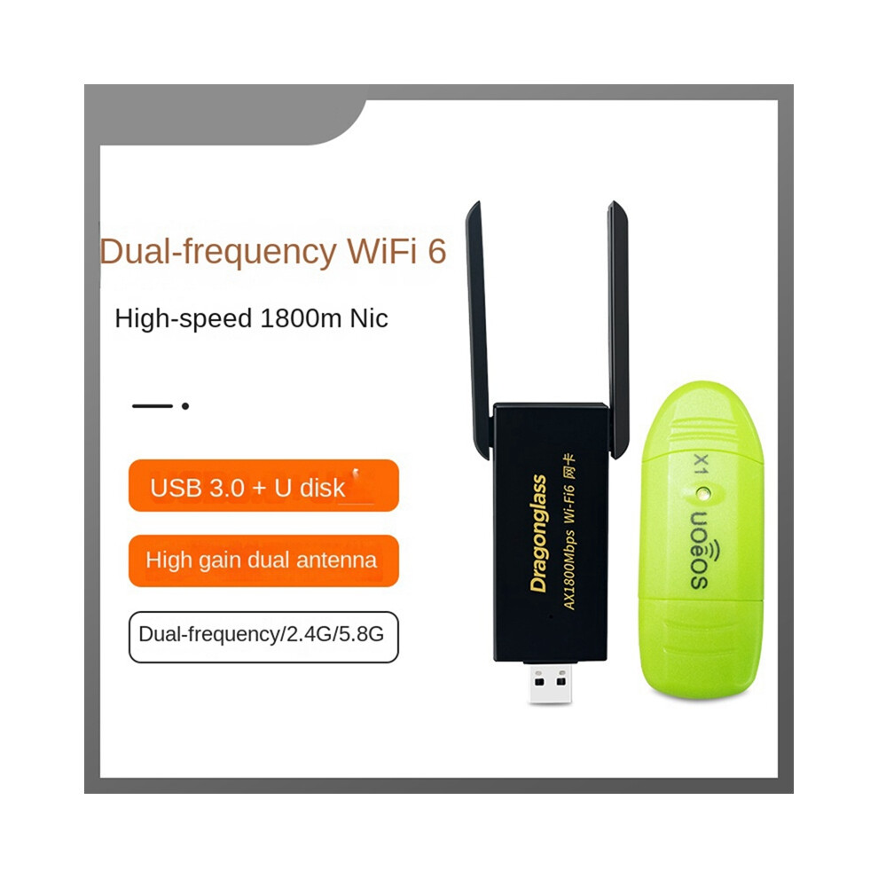 Adaptador WirelessLANUSB3.0 2.0 Wi-Fi6 1800M Wireless LAN Ethernet Wi-Fi Dongle1800Mbps 2.4G5.8GDual Band