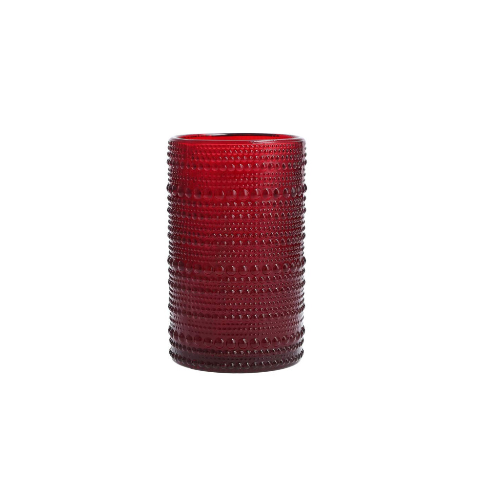 Fortessa Jupiter Beaded Hobnail Glass 13 Ounce Iced Beverage (Set of 6) Red