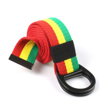 Rasta Jamajský RGY Plátěný Opasek se Stylovou Sponou (Metal-1, Jedna Velikost)