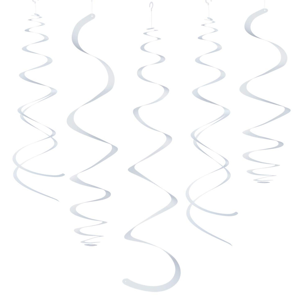 BiałE WisząCe Dekoracje W KształCie WiróW Plastikowy Serpentyn Do Sufitu, Opakowanie 28 Sztuk-image