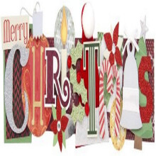 Karen Foster Design Scrapbooking 3D halmozott nyilatkozat matrica Boldog karcsonyt