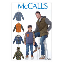 Giacche foderate con bottoni e cappuccio da uomo e da ragazzo di McCall's Patterns