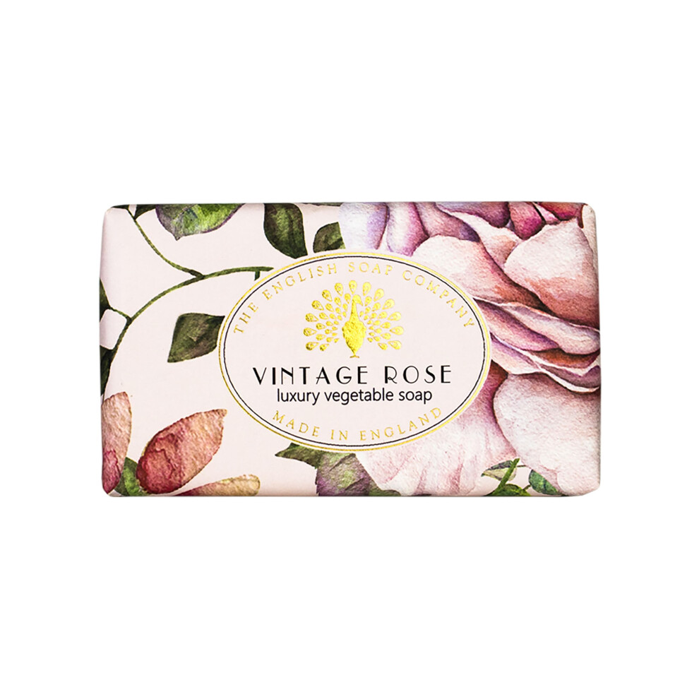 The English Soap Com The English Soap Company Vintage Wrapped Shea Butter Soap Vintage Rose 200G