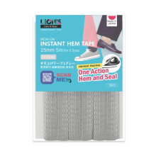 LEONIS Aufb   gelbares Saumband 25mm x 5m (1 Zoll x 5,5 Yards) Hellgrau [ 78023 ]