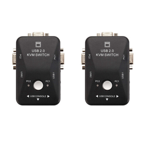 Comutador USB KVM com 2 portas VGA SVGA Box 2.0 Mouse e teclado 1