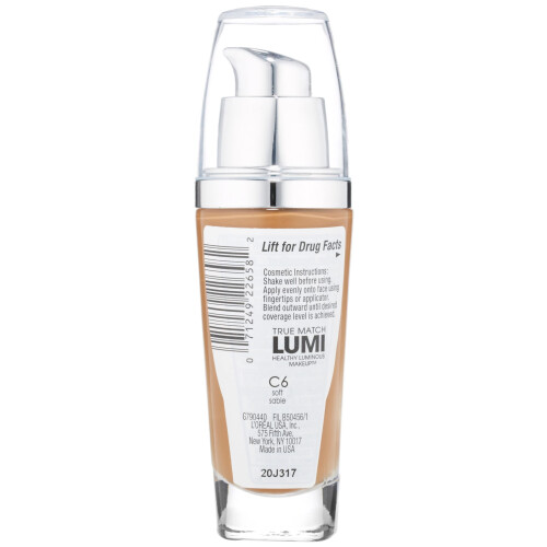 L’Oréal Paris L'Oreal Paris True Match Lumi Healthy Luminous Makeup, C6 Soft Sable, 30 ml 1