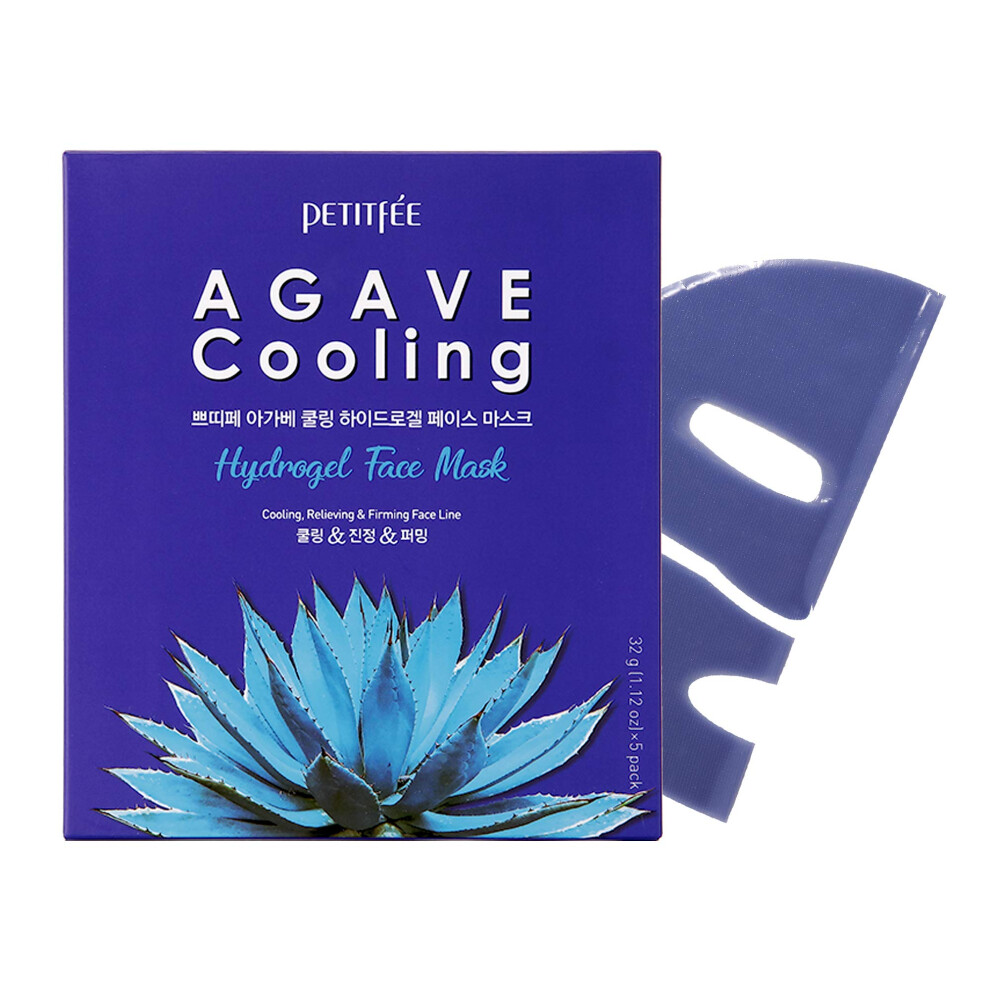Petitfee Agave Cooling Hydrogel Beauty Face Mask 5 Sheets 1.12 Oz (32 G) Each