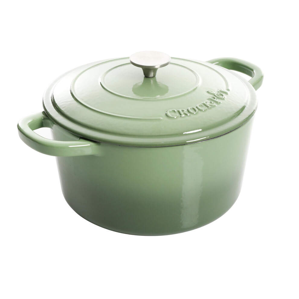 Cocotte ronde en fonte   maill  e artisanale Crock-Pot 7 pintes, vert pistache