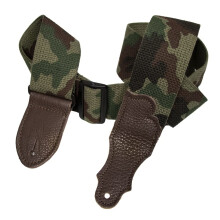 Franklin Strap - 2 """" Bomuld - Guitar Strap - Camouflage med Chocoloate End -fane