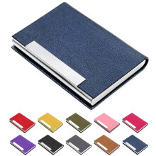 Padike Business Card Holder Blue Faux Leather RFID Protected Stylish Design