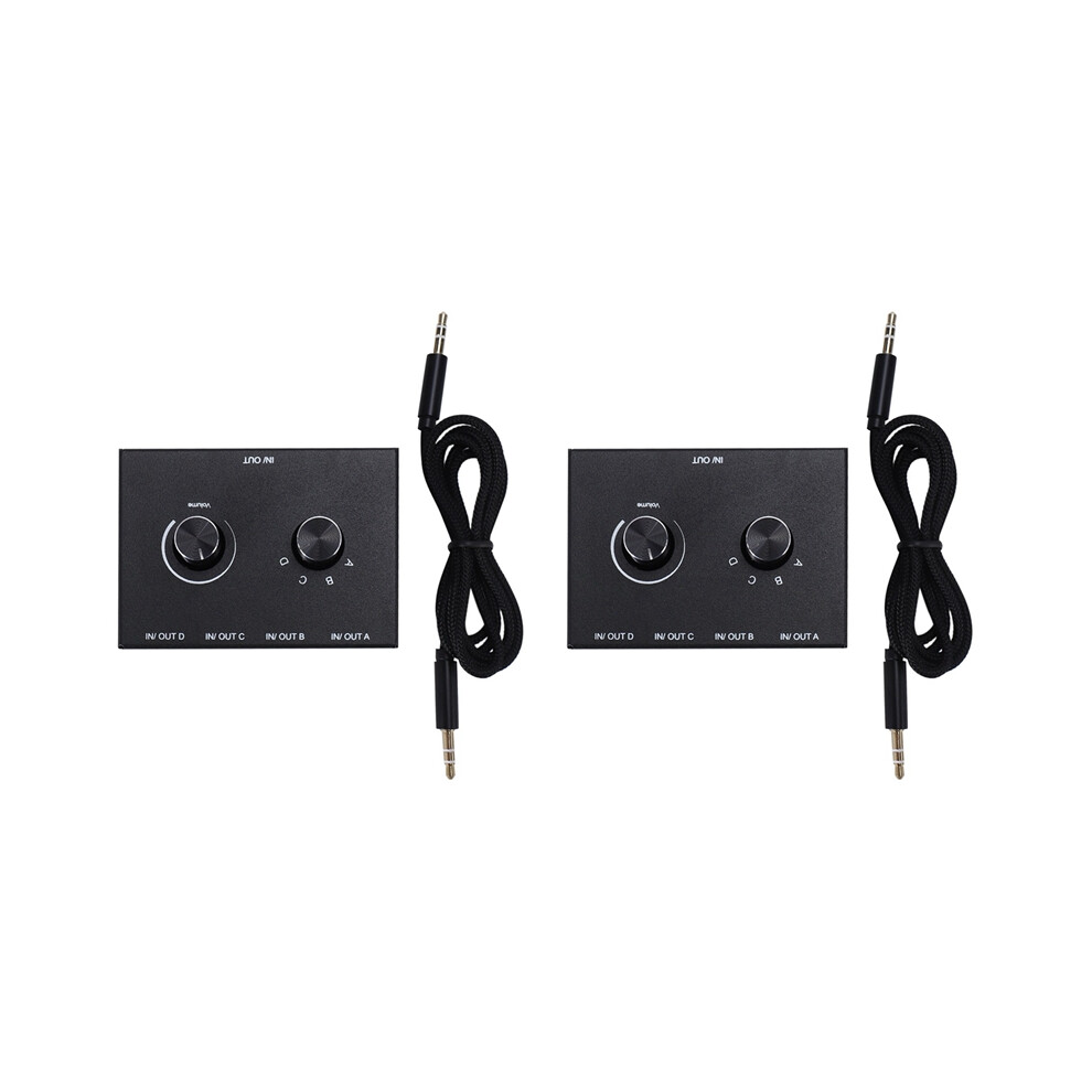 4 Port Audio Switch, 3.5Mm Switcher, Stereo Aux Selector 4853542359411