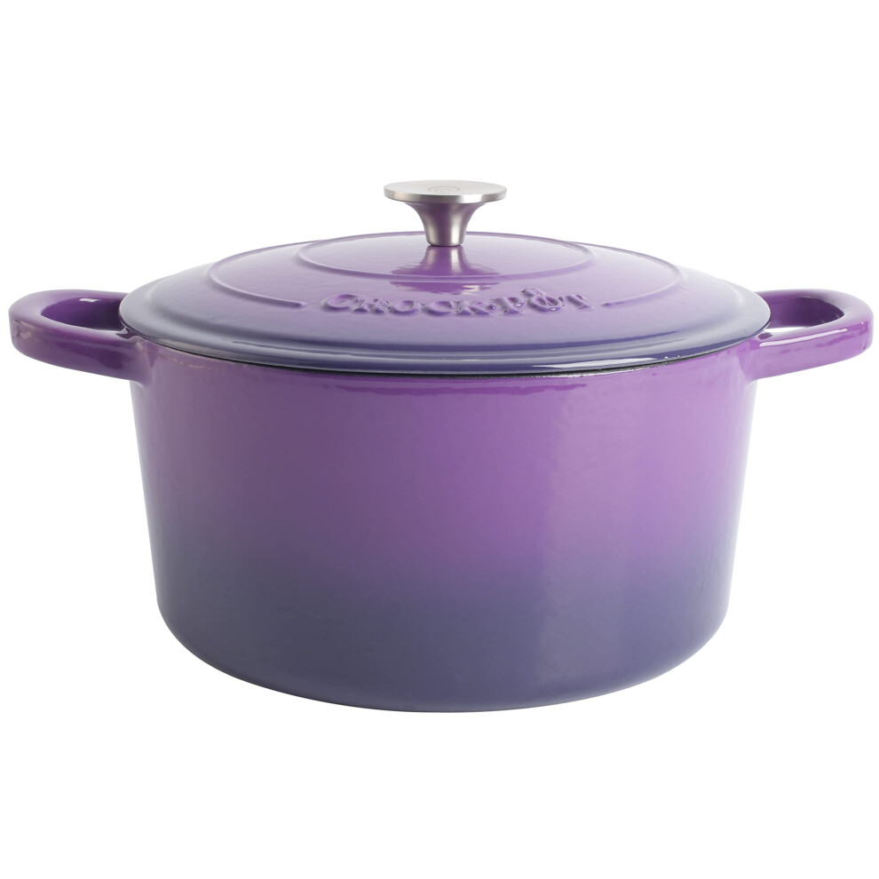 Crock-Pot Artisan Round Enameled Cast Iron Dutch Oven  7-Quart  Lavender Purple