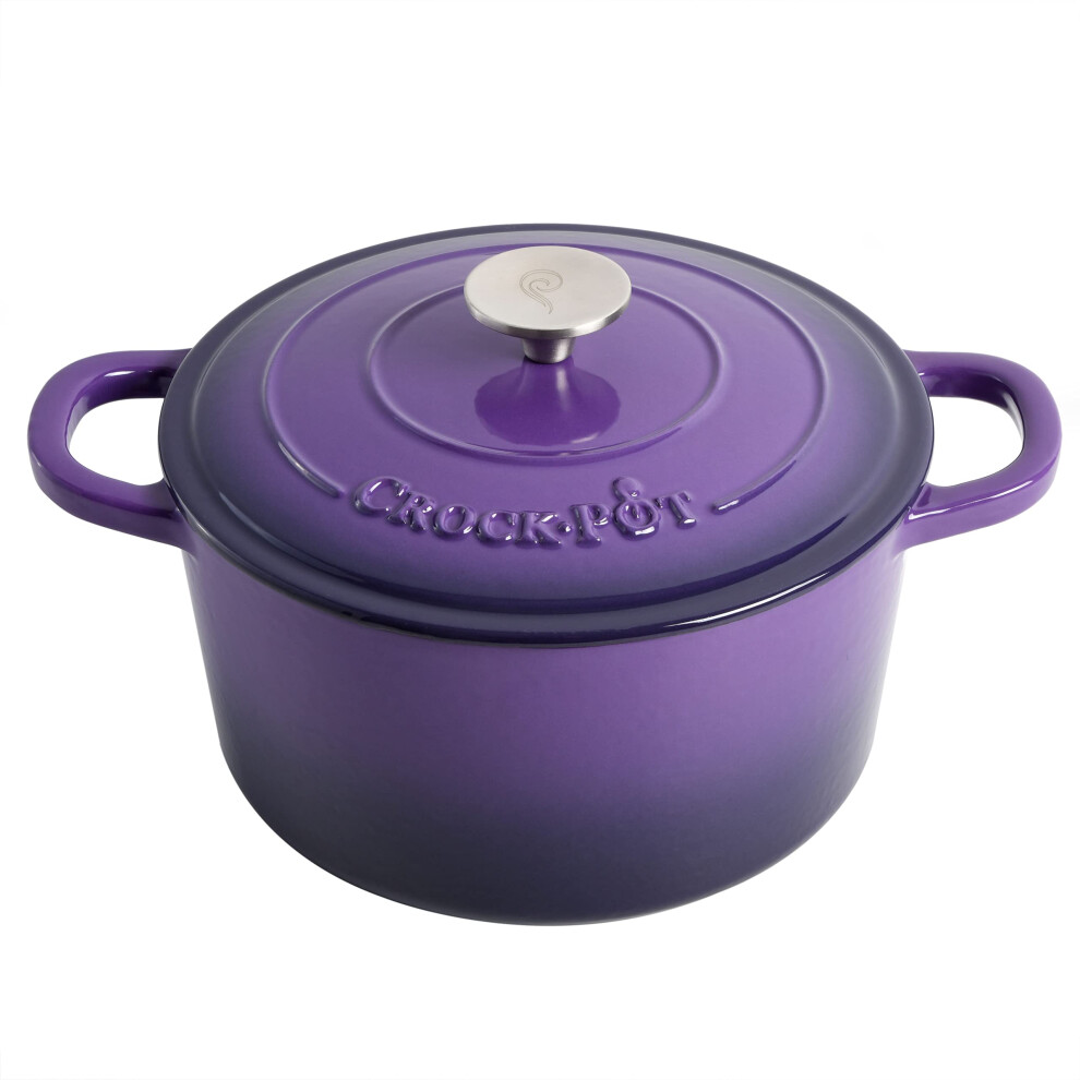 Cocotte ronde en fonte   maill  e artisanale Crock-Pot 5 pintes, couleur lavande violet