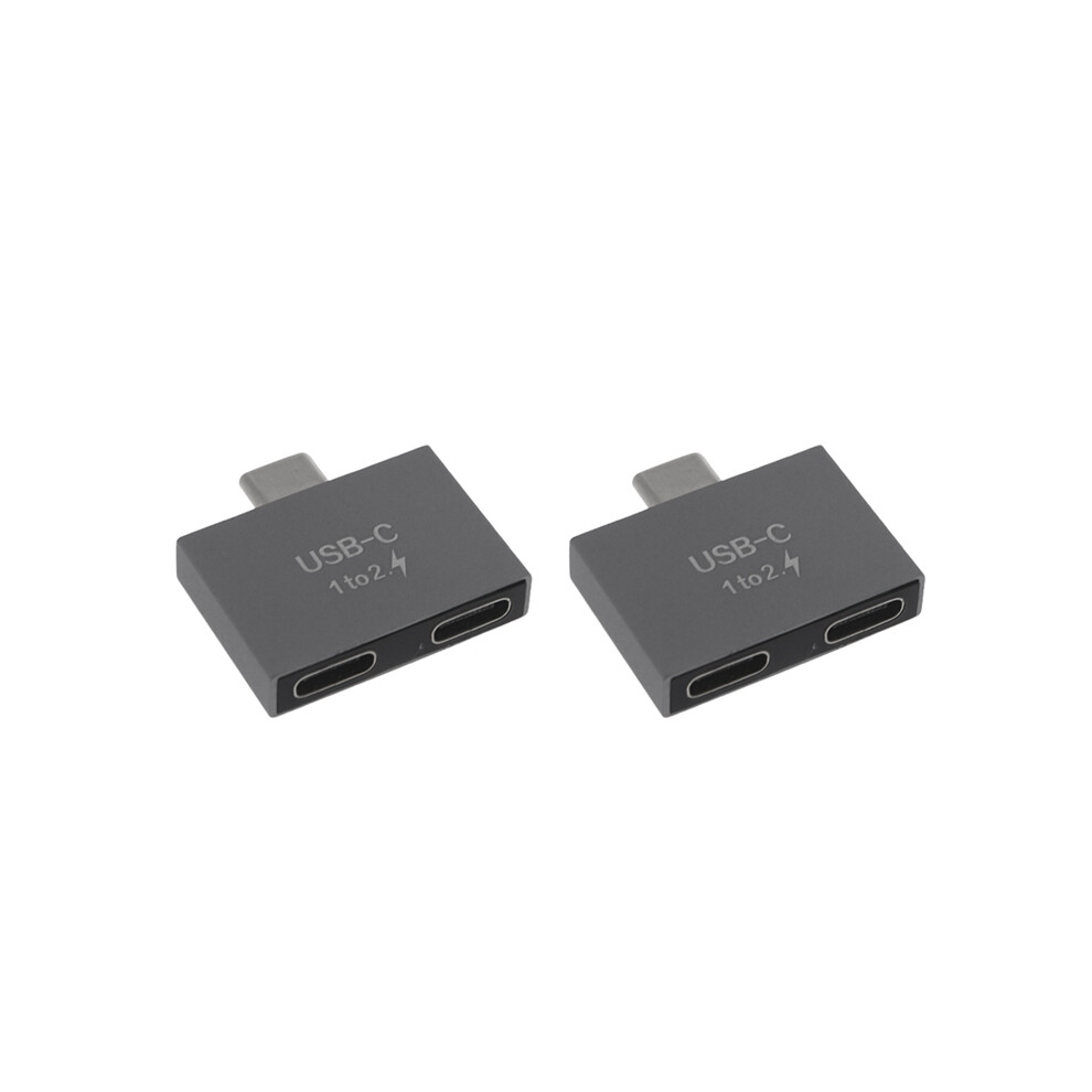 Usb C Male To Dual Female Splitter Converter Adapter Grey 4853542360646