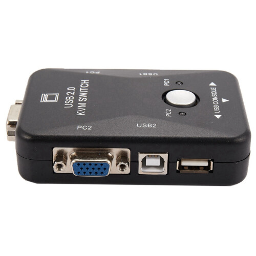 Comutador USB KVM com 2 portas VGA SVGA Box 2.0 Mouse e teclado 2