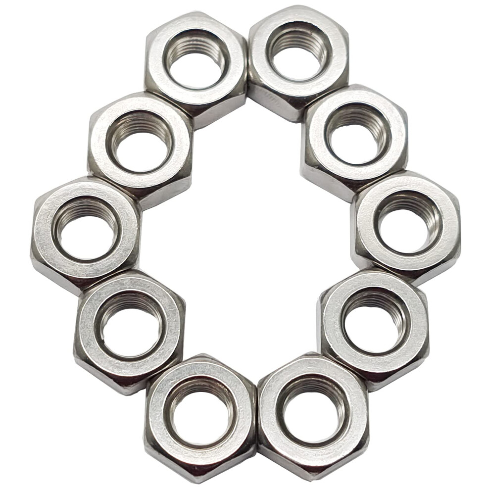 10Pcs M10 X 1.25Mm Pitch Hex Nuts Stainless Hex Nu Metric Fine Thread Hex Nuts 768564354174