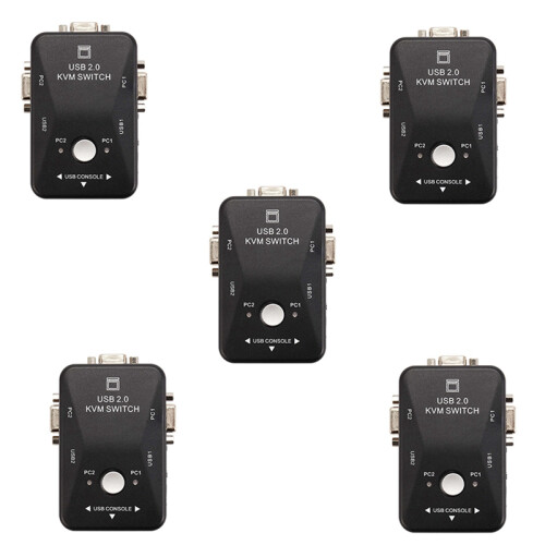 Comutador USB KVM com 2 portas VGA SVGA Box 2.0 Mouse e teclado 1