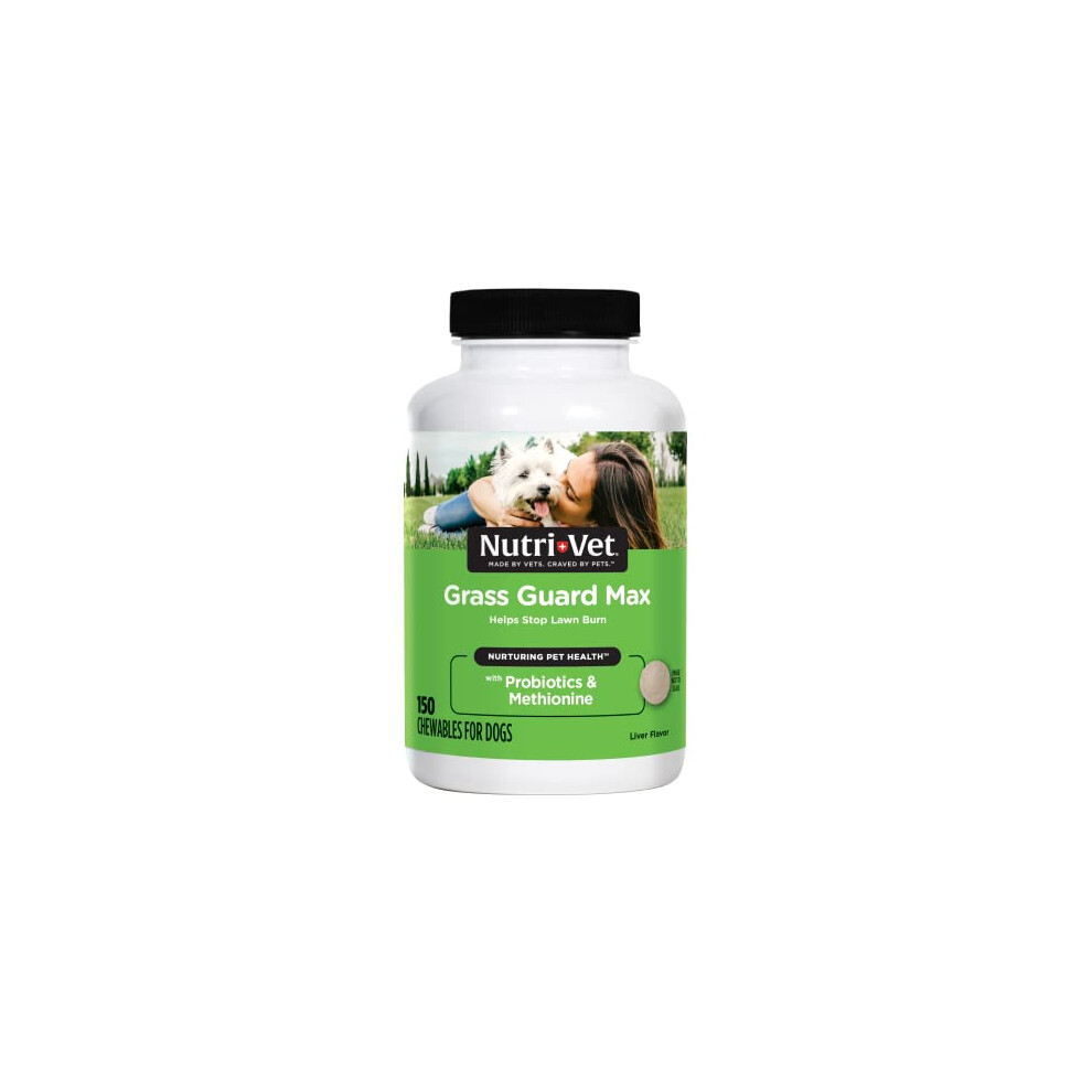 Nutri-Vet Grass Guard Chewables for Dogs - Prevent Lawn Burn from Urine, Liver Flavor, 150 Count (SJK09)