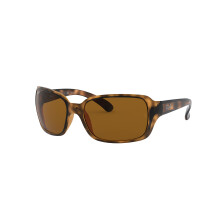 Ray-Ban Damen RB4068 Square Sonnenbrille Havana/Polarized B-15 Braun 60mm  0