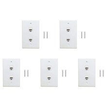 1 szt. 2-portowa płytka ścienna Ethernet, Cat6 żeńska do gniazda RJ45