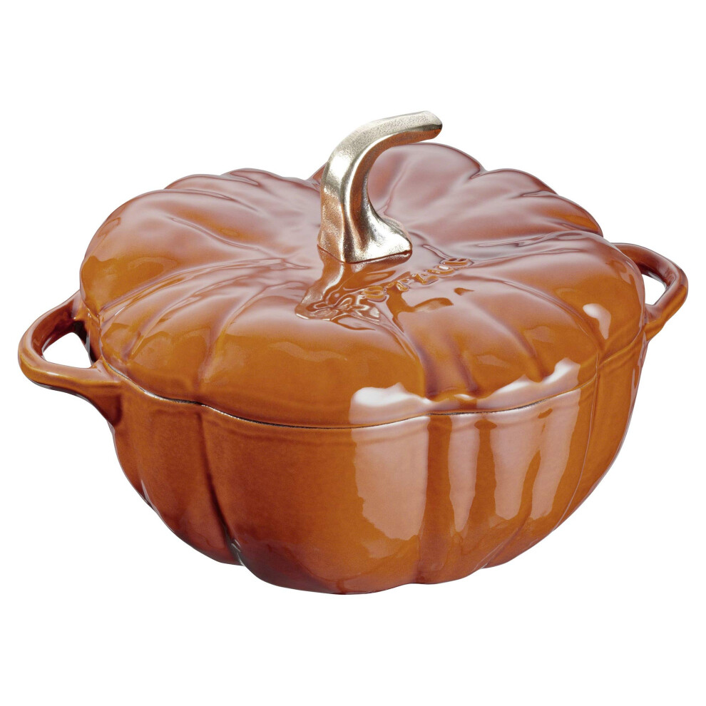 STAUB Cast Iron 3.5 Qt Pumpkin Dutch Oven  Cocotte  Burnt Orange  Made in France