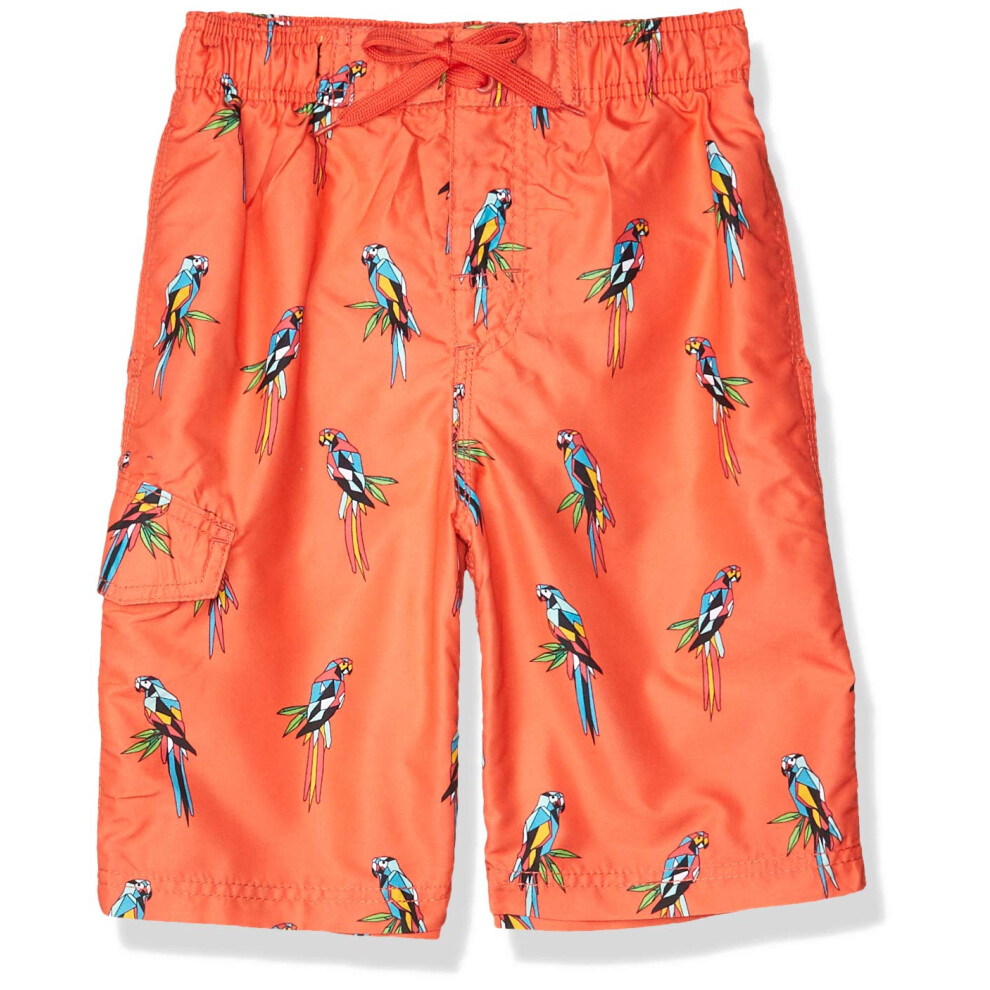 Maillot De Bain Kanu Surf Echo Pour Gar?Ons, S?Chage Rapide, Upf 50+, Corail, Perroquets, Taille S (8)-image