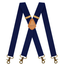 Bretelle vintage AYOSUSH per uomo con ganci per passanti per cintura, blu navy, per sposo