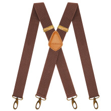 Bretelle vintage AYOSUSH per uomo, marrone caff   , con ganci girevoli e cinghie elastiche