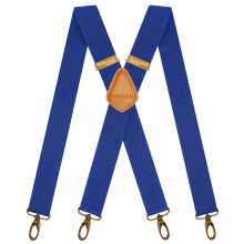 Bretelle AYOSUSH con gancio girevole per uomo, blu navy, ganci in bronzo vintage regolabili