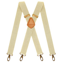 Bretelle AYOSUSH con gancio girevole per uomo, resistenti, beige, con schienale a X, per matrimoni