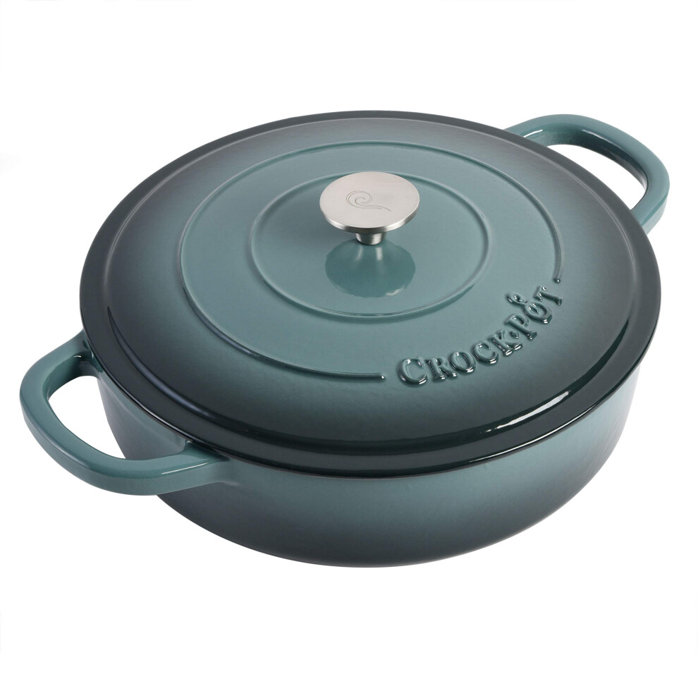 Crock-Pot Crock Pot Artisan Schmortopf aus emailliertem Gusseisen, 5 Quart, schiefergrau