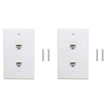 1 szt. 2-portowa płytka ścienna Ethernet, Cat6 żeńska do gniazda RJ45