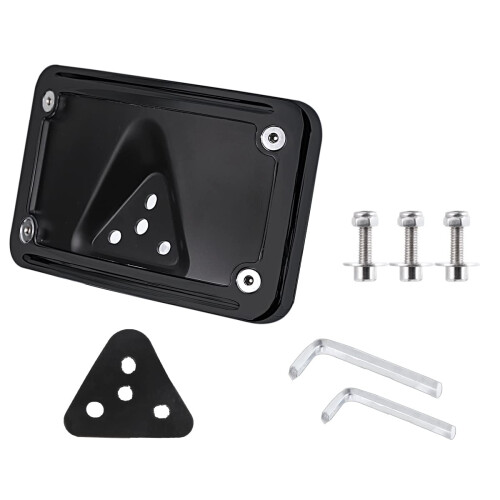 Support de plaque d'immatriculation incurv   noir pour Harley    3 trous (noir)