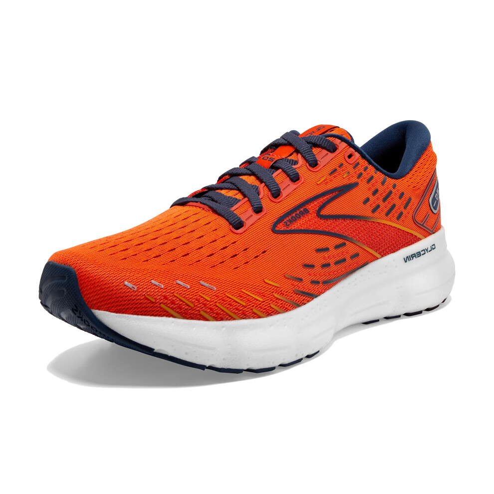 Brooks Men's Glycerin 20 Neutral Running Shoe - Orange/Titan/Flame - 11.5 Medium